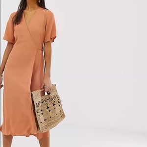 Rust Wrap Dress